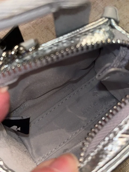 kate spade NWT! Metallic Silver Kip Puffy Micro Bag Charm - Picture 8 of 12